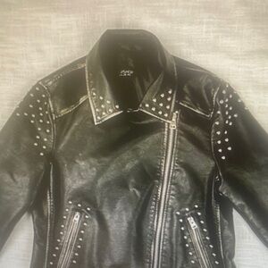 Topshop Heavy Excellent Quality Faux Leather Jacket With Studs